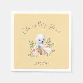 Polar Bear Boy Girl Gult Baby Shower Napkins Pappersservett