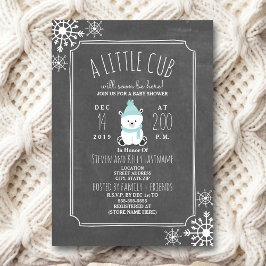 Polar Bear Boy Winter Baby Shower Ivationer Inbjudningar