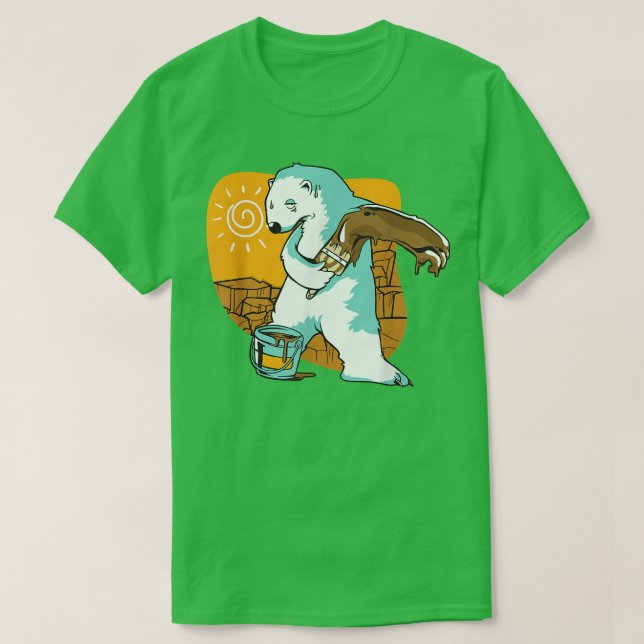 Polar Bear Brown Paint Environmental Climate Prote T Shirt (Design framsida)