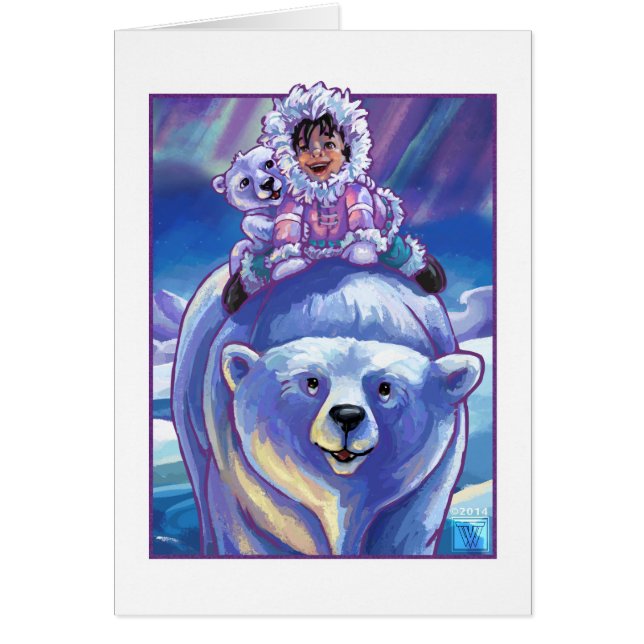 Polar Bear Buss Hälsningskort (Framsidan)