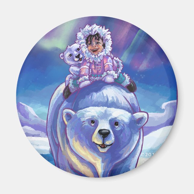 Polar Bear Buss Magnet (Framsidan)