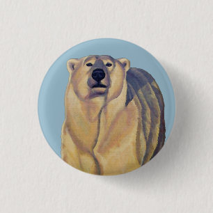 Polar Bear Buttons Pin Wildlife Art-knapp Knapp