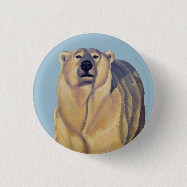 Polar Bear Buttons Pin Wildlife Art-knapp Knapp (Framsida)
