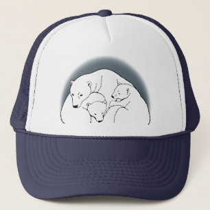 Polar Bear Caps Hats Wildlife Bear Unge Art Hat Keps