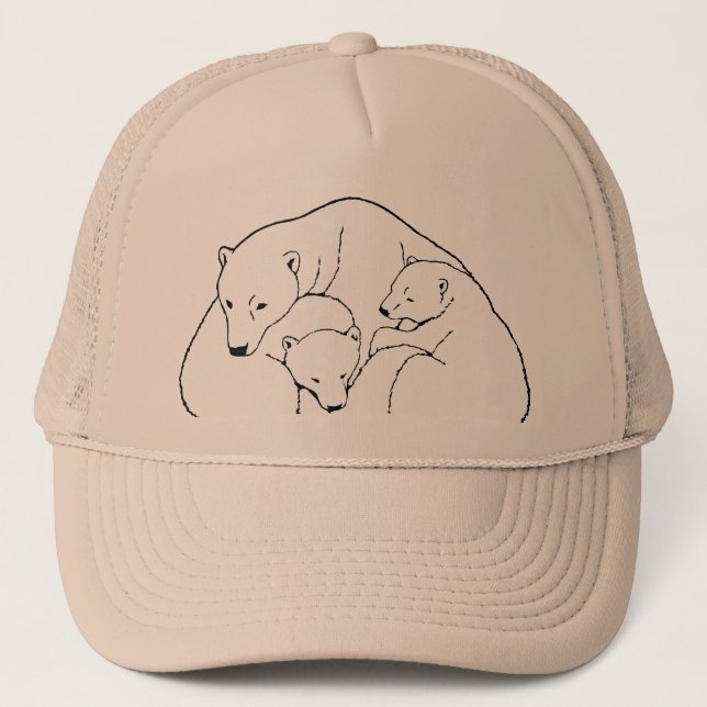 Polar Bear Caps Hats Wildlife Bear Unge Art Hat Keps (Framsida)