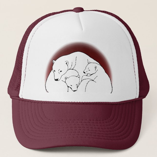 Polar Bear Caps Hats Wildlife Bear Unge Art Hat Truckerkeps (Framsida)