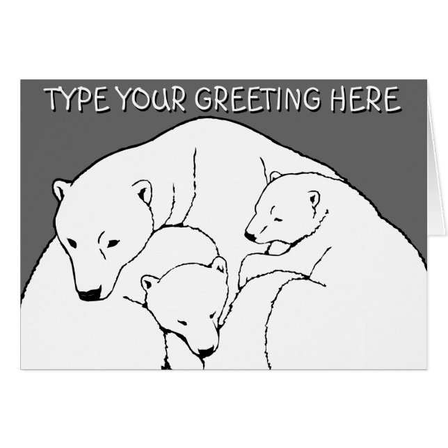 Polar Bear Card Personlig Bear Greeting Card Hälsningskort (Framsidan Horizontal)