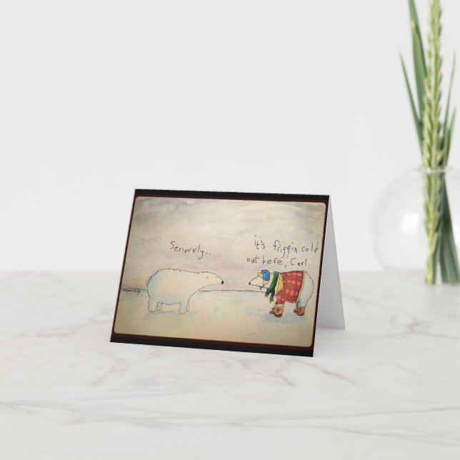 Polar bear card tack kort (Framsida)