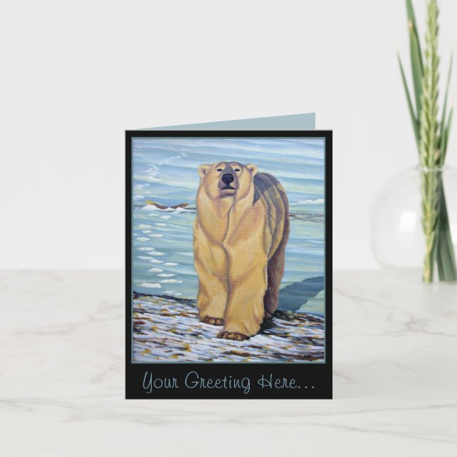 Polar Bear Cards Anpassningsbar Wildlife Art Cards Helgkort (Framsida)