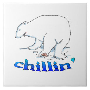 Polar Bear Chill, stor keramik Kakelplatta
