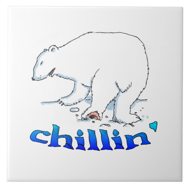 Polar Bear Chill, stor keramik Kakelplatta (Framsidan)