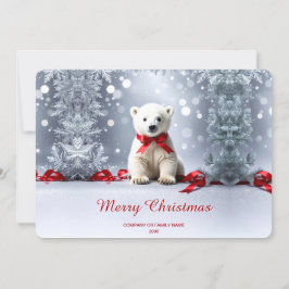 Polar Bear Christmas Holiday Card Julkort