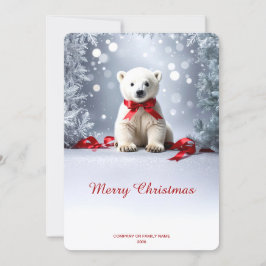 Polar Bear Christmas Holiday Card Julkort