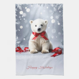 Polar Bear Christmas Holiday Kitchen Towel Kökshandduk