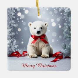 Polar Bear Christmas Holiday Ornament