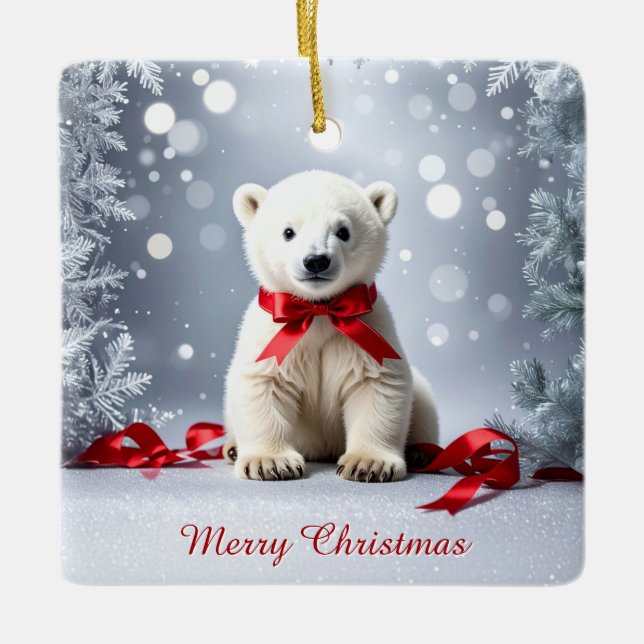 Polar Bear Christmas Holiday Ornament (Framsida)