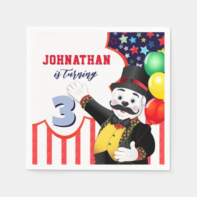 Polar Bear Circus Barns födelsedag Pappersservett (Framsidan)