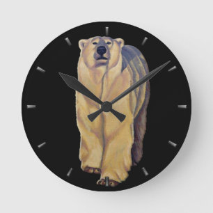 Polar Bear Clock Bear Art Wall Clocks Bear Decor Rund Klocka