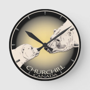 Polar Bear Clock Churchill Kanada Bear Wall Clock Rund Klocka
