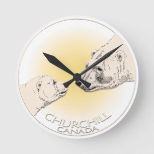 Polar Bear Clock Churchill Kanada Bear Wall Clock Rund Klocka