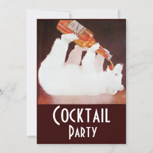 POLAR BEAR COCKTAIL PARTY, vit brun röd Inbjudningar