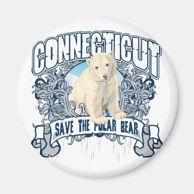 Polar Bear Connecticut Magnet (Framsidan)
