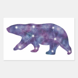 Polar Bear Constellation-fästmärke Rektangulärt Klistermärke