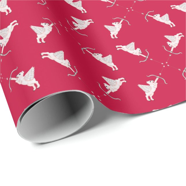 Polar Bear Cupids Wrapping Paper Presentpapper (Rullad Hörn)