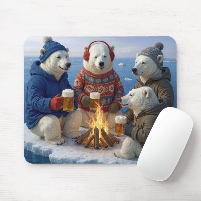 Polar Bear Drinking Around a Campfire  Musmatta (Med mus)
