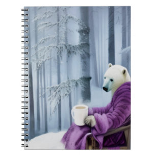 Polar Bear Drinking Coffee Anteckningsbok