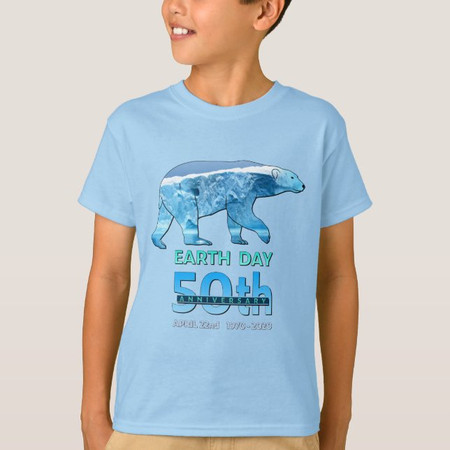Polar Bear Earth Day 50-årsjubiléet T Shirt (Framsida)