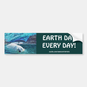 Polar Bear Earth Day Arctic Animal Bumper Stickers Bildekal