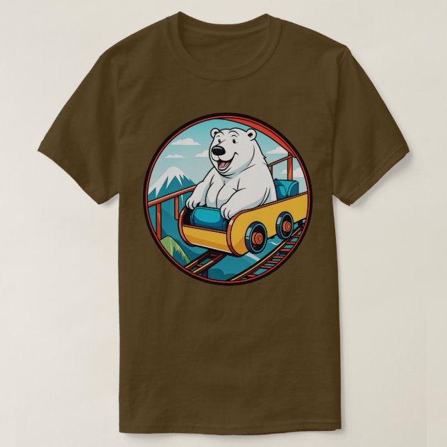 Polar Bear Enjoy a Roller Underlägg Ride T Shirt (Design framsida)