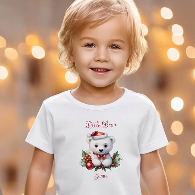 Polar Bear-familjen matchar jul Pajama Namn T Shirt (Polar Bear Family Matching Christmas Pajama Name Toddler T-shirt)