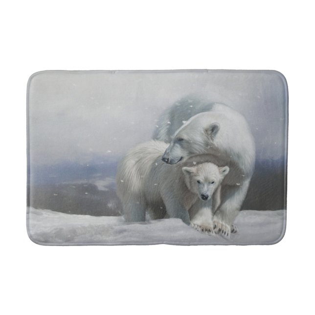 Polar Bear Family Bath Mat Badrumsmatta (Framsidan)