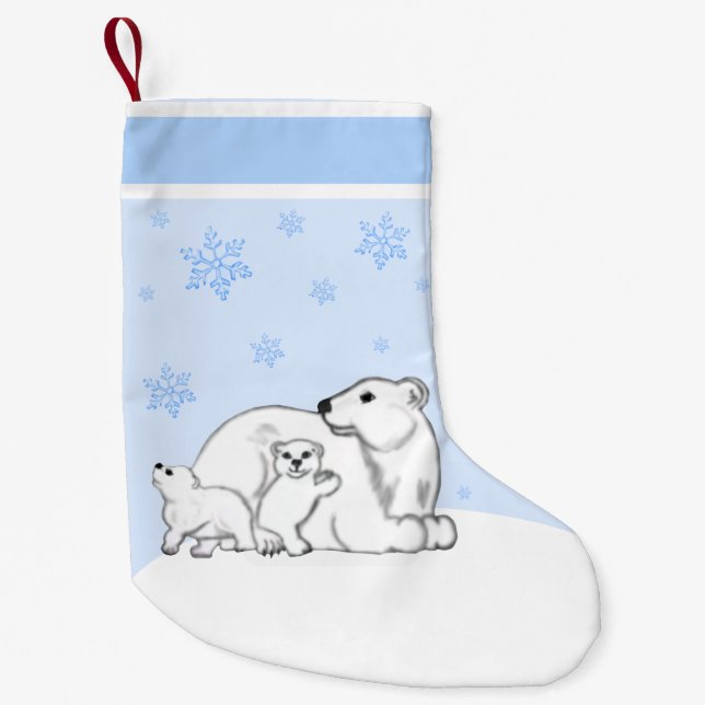 Polar Bear Family Christmas Stocking Liten Julstrumpa (Framsidan)