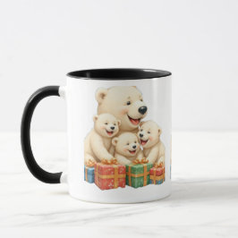 Polar Bear Family Holiday Mug Two-Tone Mug, 15 oz  Mugg