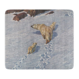 Polar Bear Family i Arktiska Snö