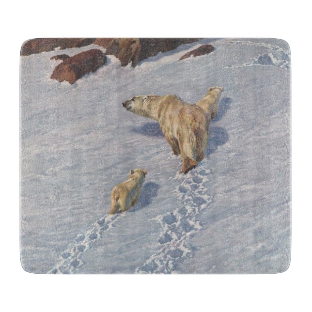 Polar Bear Family i Arktiska Snö (Framsidan)