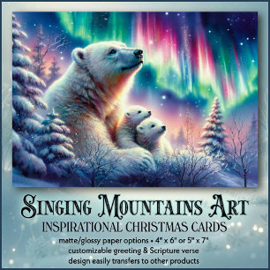 Polar Bear Family Psalm 19 jul Helgkort