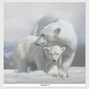 Polar Bear Family Stickers Klistermärken