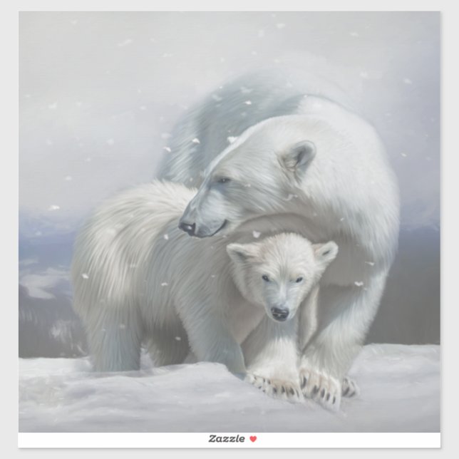 Polar Bear Family Stickers Klistermärken (Ark)
