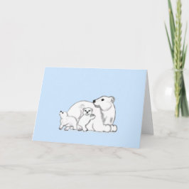 Polar Bear Family Winter Love Card Kort