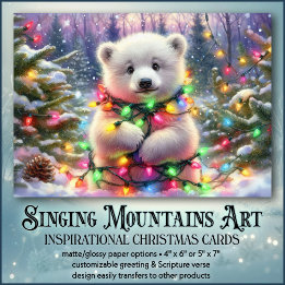 Polar Bear Festive Ljus Christian Jul Helgkort
