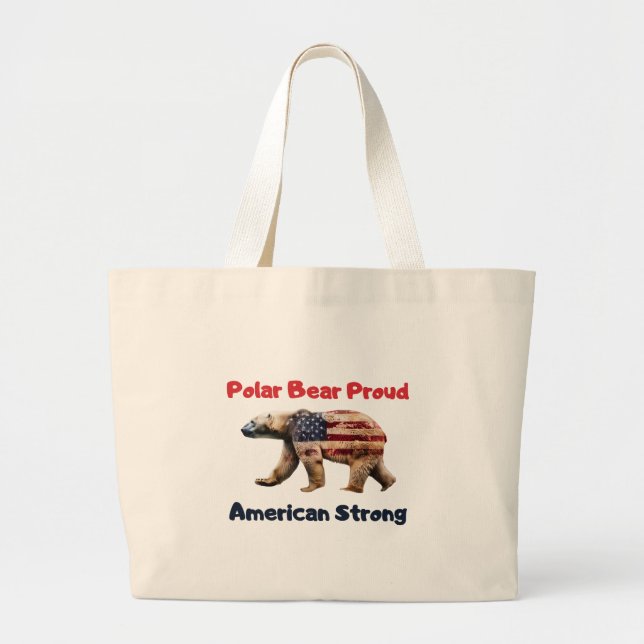 Polar Bear Flagga America Jumbo Tygkasse (Framsidan)