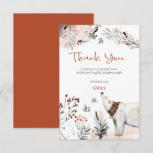 Polar Bear Foliage Burnt Orange Baby Shower