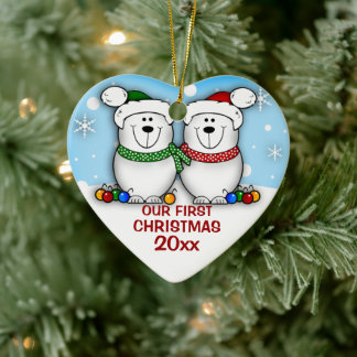 Polar Bear Första jul Ornamet Julgransprydnad Keramik