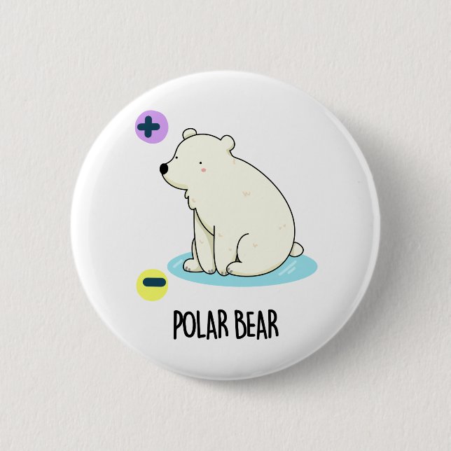 Polar Bear Funny Science Pun Knapp (Framsida)
