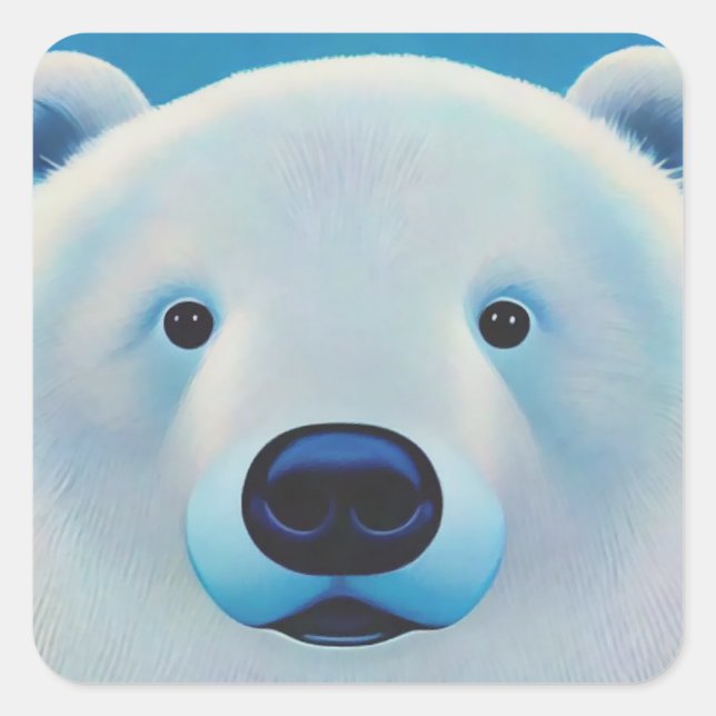 Polar Bear Fyrkantigt Klistermärke (Framsida)