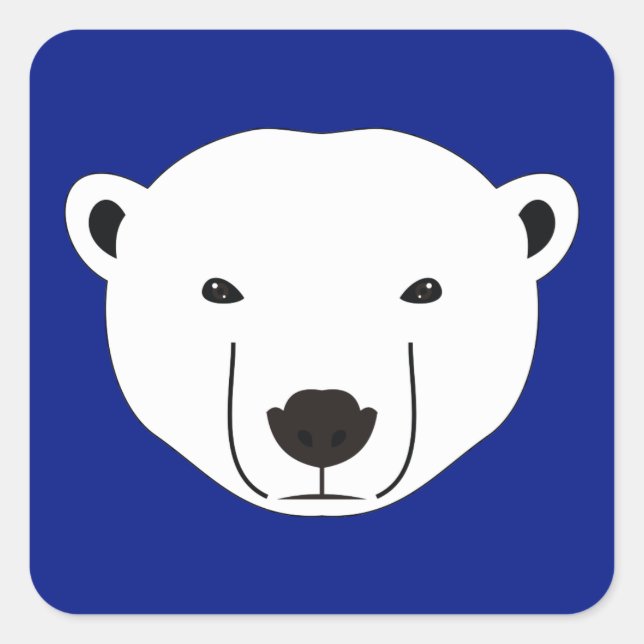 Polar Bear Fyrkantigt Klistermärke (Framsida)